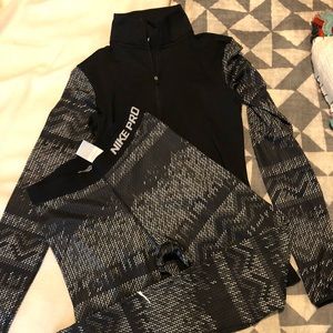 Nike pro size small running tights and jacket